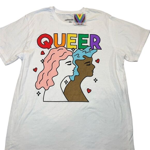 PRIDE Adult Queer Short Sleeve T-Shirt - White - Picture 3 of 5